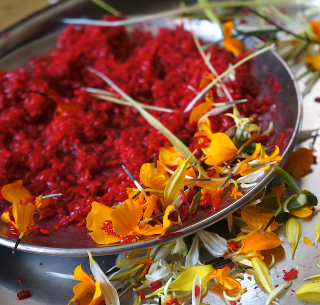 Traditional Red Tikka (Rice with Red powder)